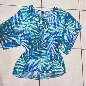Small Blouse Sheer tropical by East 5th